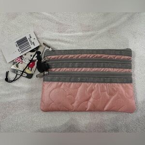 NWT LESPORTSAC Pink Mickey 3 Zip Cosmetic